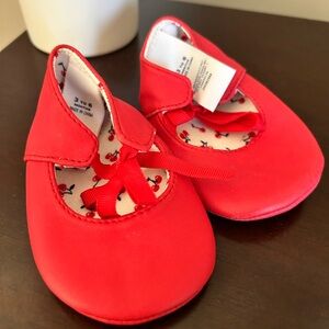 Janie and Jack Cherry Red Baby Shoes